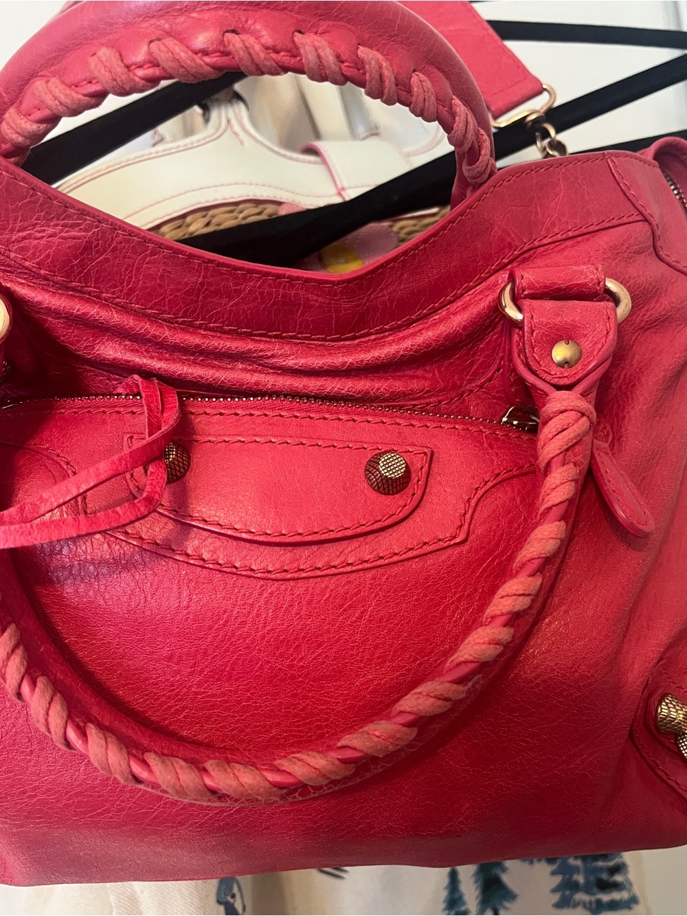 Pink Balenciaga city 2012 Nicolas Ghesquière agneau red rose thulian motorcycle - Picture 13 of 13